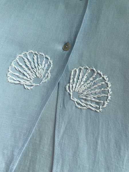 Blue shell linen Set